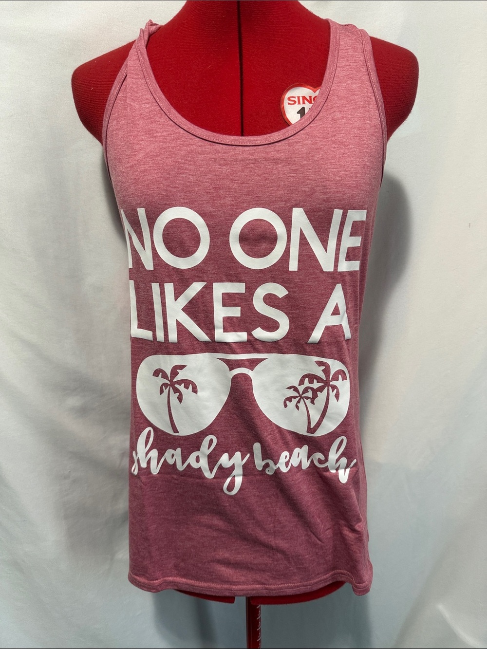 No One Likes a Shady Beach Pink Graphic Tank Top